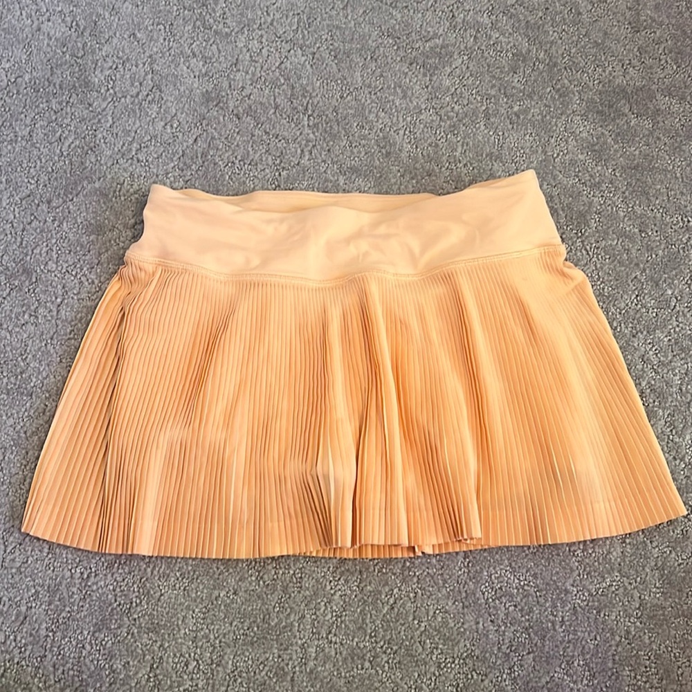 Lululemon Pleat To Street Skirt Mid Rise Orange Sz 4